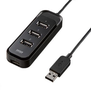 USB-HUB244BK / USB2.0ハブ(4ポート・ブラック）
