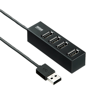 USB-HUB253BK / 磁石付き4ポートUSB2.0ハブ(ブラック)