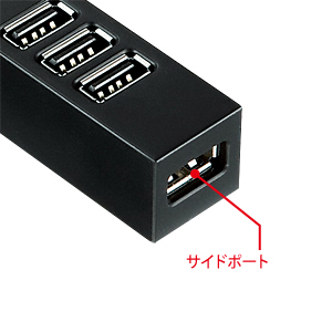 USB-HUB256BK / 磁石付き10ポートUSB2.0ハブ（ブラック）