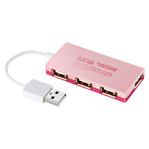 USB-HUB257P / 4ポートUSB2.0ハブ（ピンク）