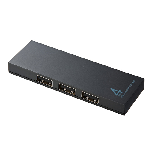 USB-HUM410BK / 磁石付スリム4ポートUSB2.0ハブ（ブラック）
