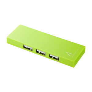 USB-HUM410G / 磁石付スリム4ポートUSB2.0ハブ(グリーン)