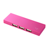 USB-HUM410P / 磁石付スリム4ポートUSB2.0ハブ（ピンク）