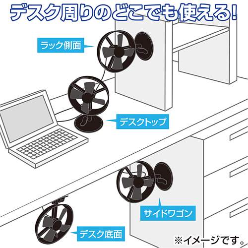 USB-TOY61BK / USB吸盤付き扇風機