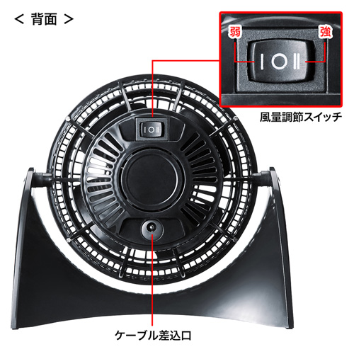 USB-TOY81BK / USB卓上扇風機（ブラック）