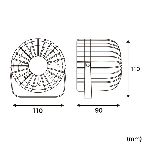USB-TOY93BK / USB扇風機（マットブラック）