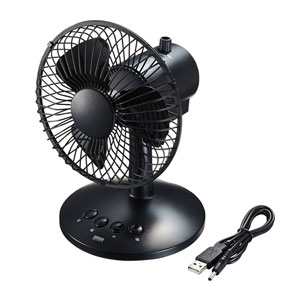 USB-TOY94BK / USB首ふり扇風機（ブラック）