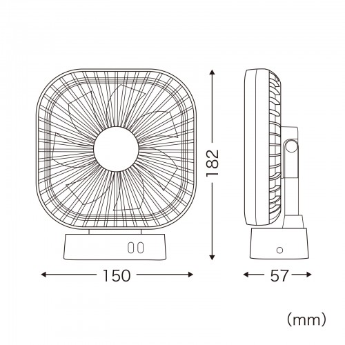 USB-TOY98BK / 充電機能付きUSB扇風機（ブラック）