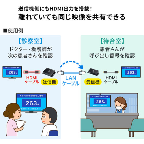 VGA-EXHDPOE3 / PoE対応HDMI分配エクステンダー（2分配・セットモデル）