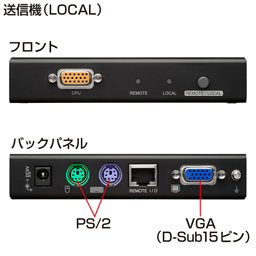 VGA-EXKVMP / KVMエクステンダー（PS/2用・セットモデル）
