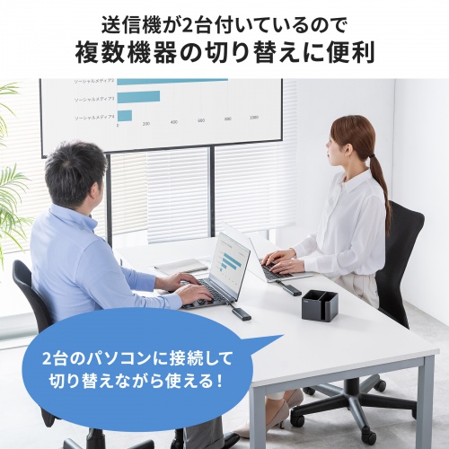 VGA-EXWHD12CSET / 4K対応ワイヤレスHDMIエクステンダー（Type-C送信機2台・収納BOXセット）