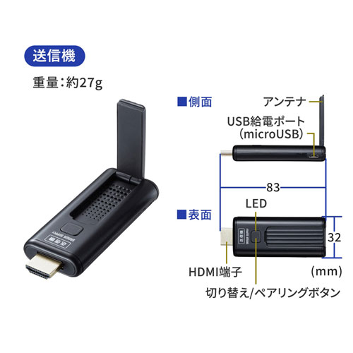 VGA-EXWHD9TX / ワイヤレスHDMIエクステンダー（送信機のみ）