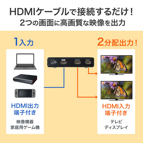 VGA-HDRSP2 / 4K/60Hz・HDR対応HDMI分配器（2分配）