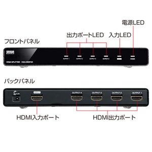 サンワサプライ　HDMI分配器　VGA-HDSP4K Amazon | SANWA SUPPLY 3D対応HDMI分配器(4分配) VGA-HDSP4K