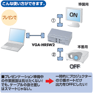 VGA-HRSW2 / スイッチ付モニタ分配器（2分配）