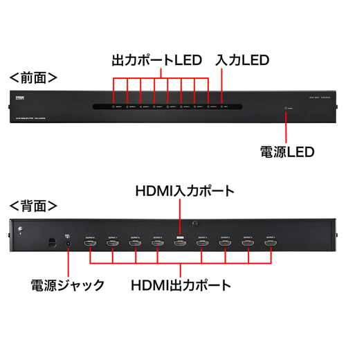 VGA-UHDSP8 / 4K2K対応HDMI分配器（8分配）