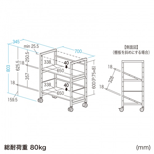 WG-207 / 高耐荷重ワゴン（2段）