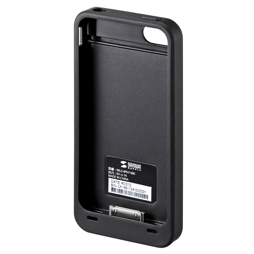 WLC-IPH11BK / ワイヤレス充電レシーバーケース（iPhone 4S・4専用・ブラック）