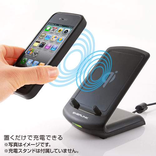 WLC-IPH11BK / ワイヤレス充電レシーバーケース（iPhone 4S・4専用・ブラック）