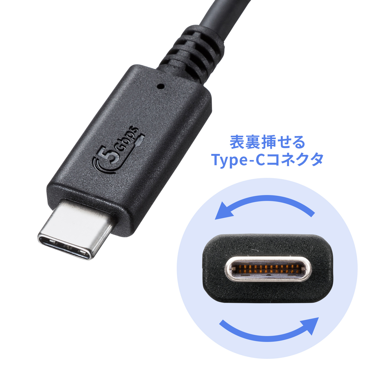 表裏がなく両面挿せるType-Cコネクタ