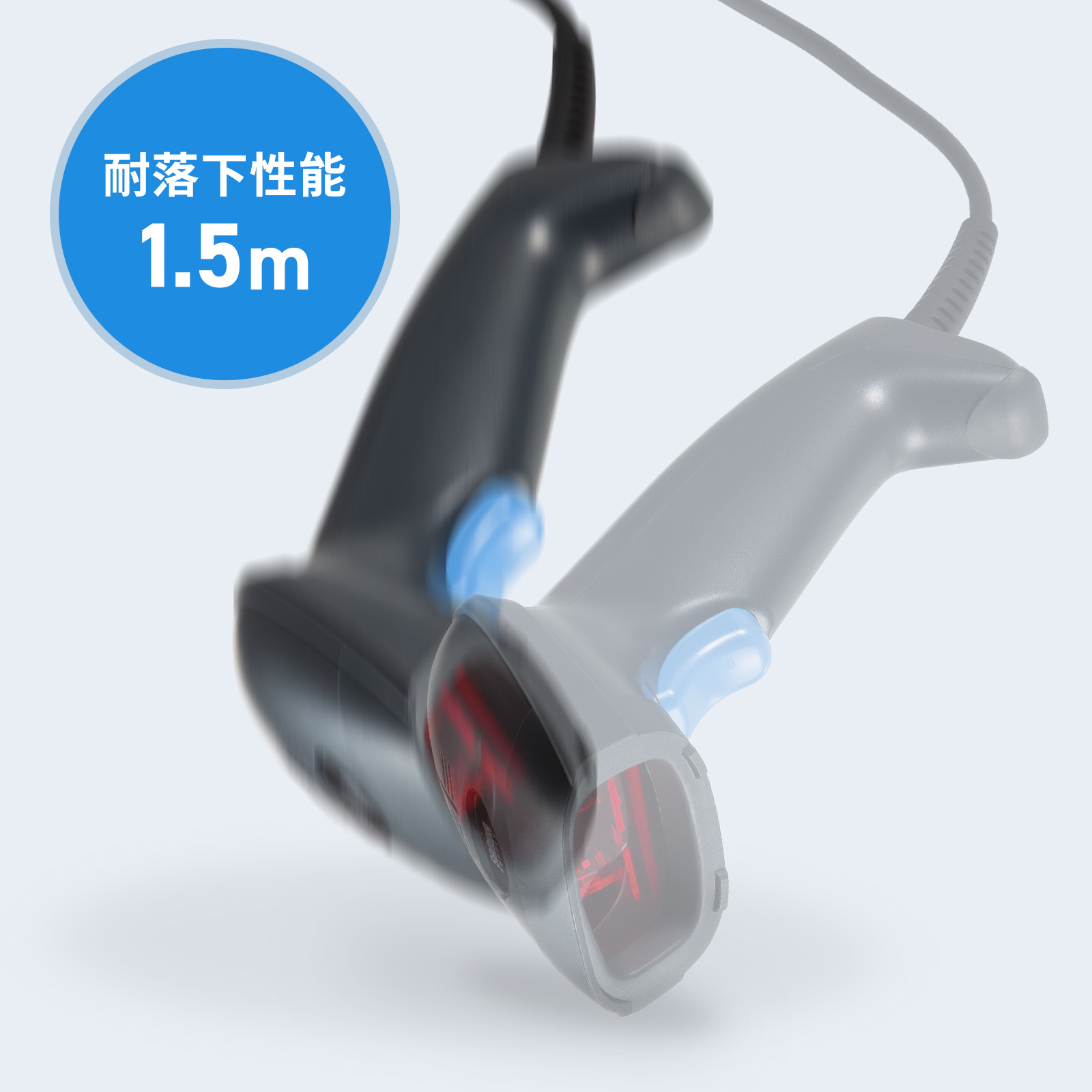 IP42の防水防塵性能と、耐落下性能で現場をサポート