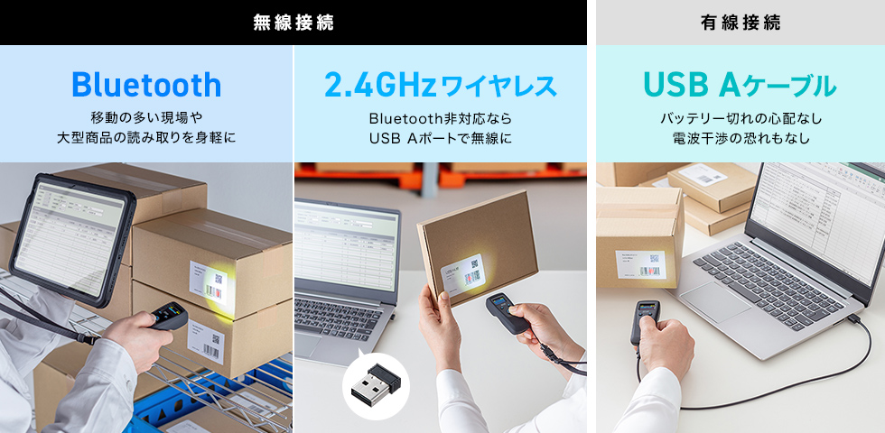 様々なシーンで使える、3つの接続方法