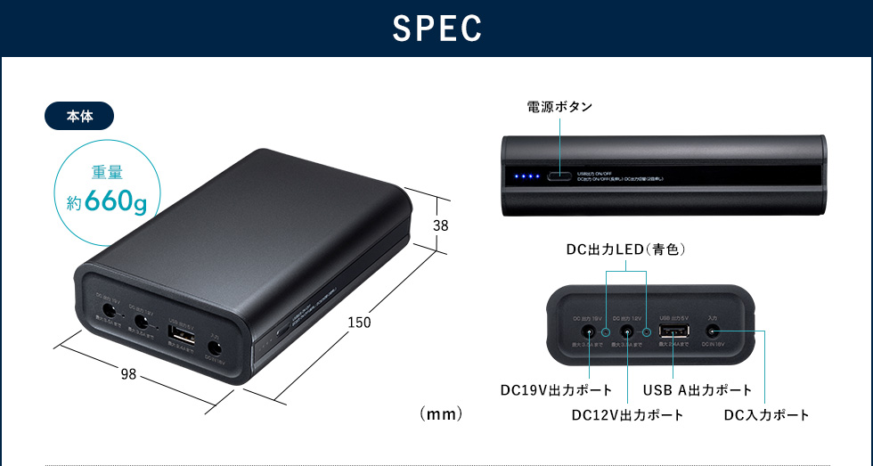 BTL-RDC19【ノートパソコン用モバイルバッテリー（大容量20000mAh 