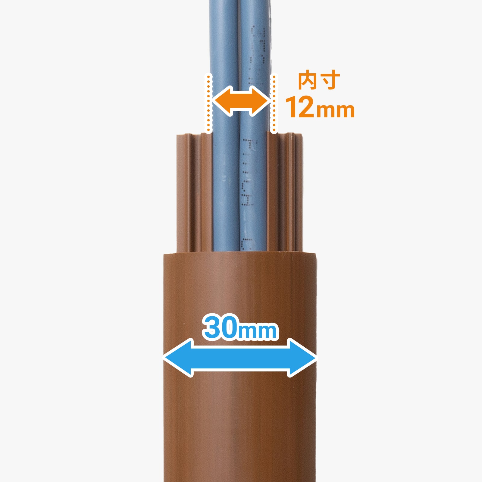 LANケーブルを最大2本収納できる