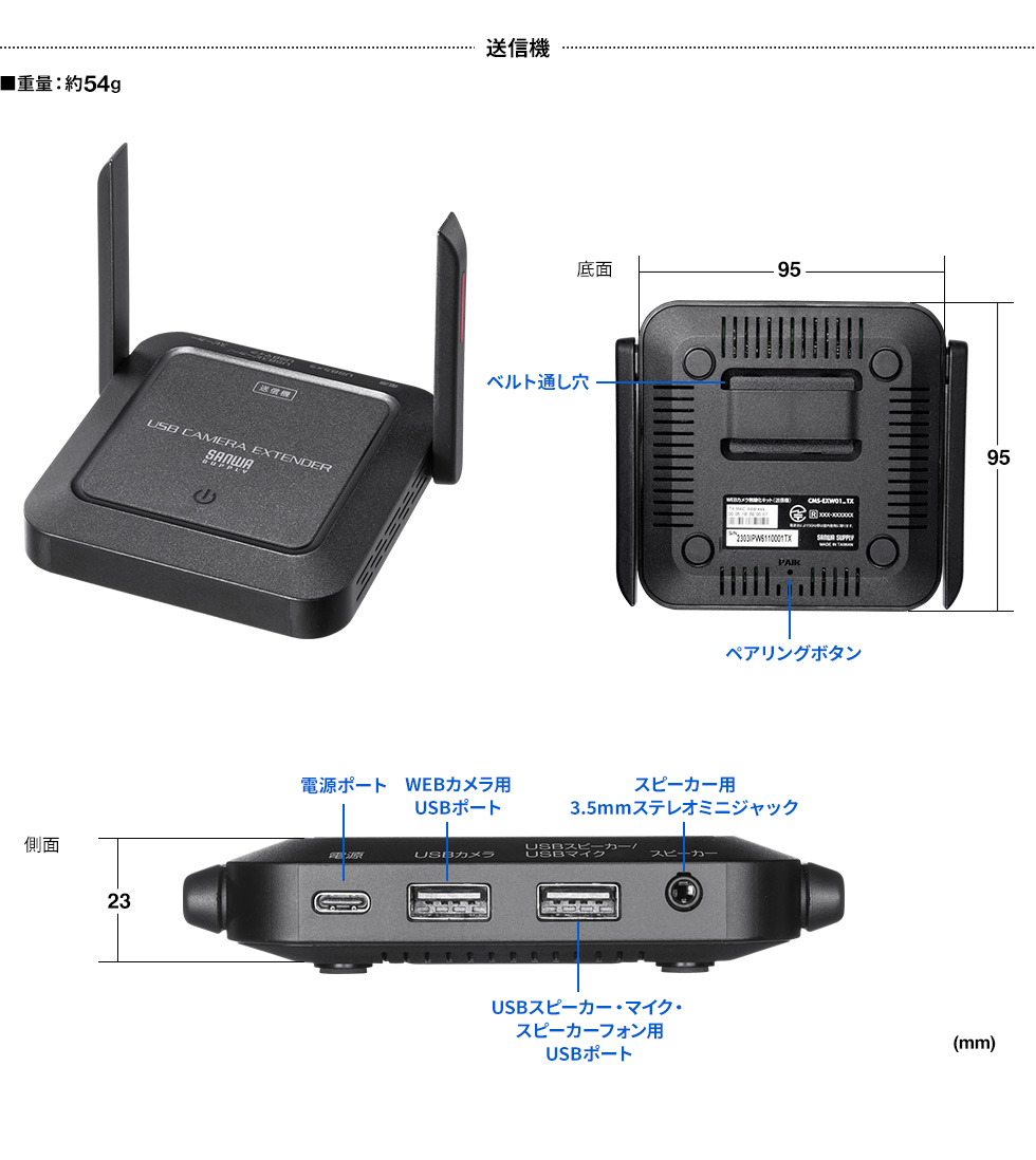 CMS-EXW01【WEBカメラ無線化キット】WEBカメラをワイヤレス化できるWEBカメラ無線化キット。｜サンワサプライ株式会社