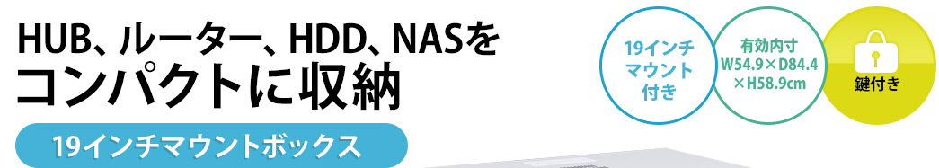 HUB、ルーター、HDD、NASをコンパクトに収納