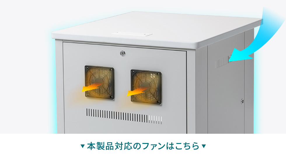 別売のファンを取り付けて放熱効率アップ