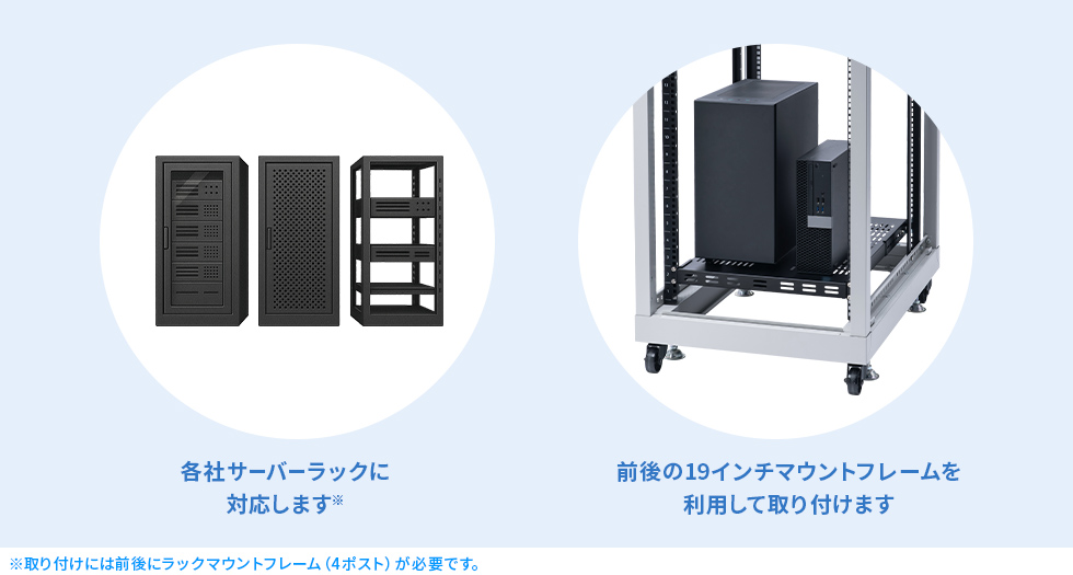 各社サーバーラックに対応します