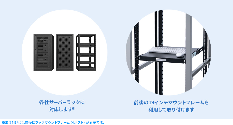 各社サーバーラックに対応します