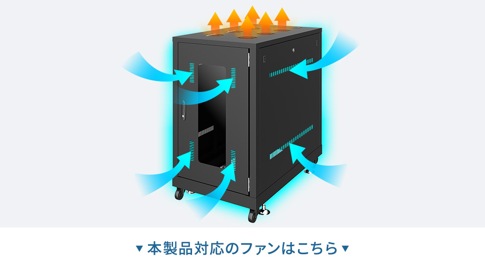 別売のファンを取り付けて放熱効率アップ