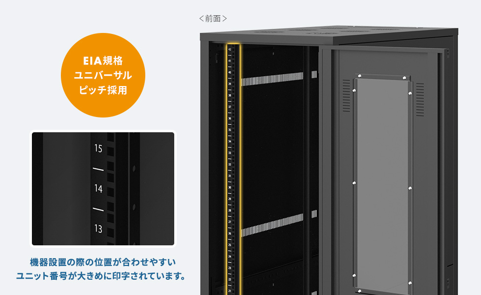 前後4ポストに19インチマウントフレームを採用