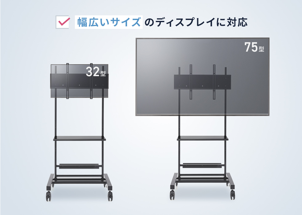 32〜75型の大型ディスプレイに対応