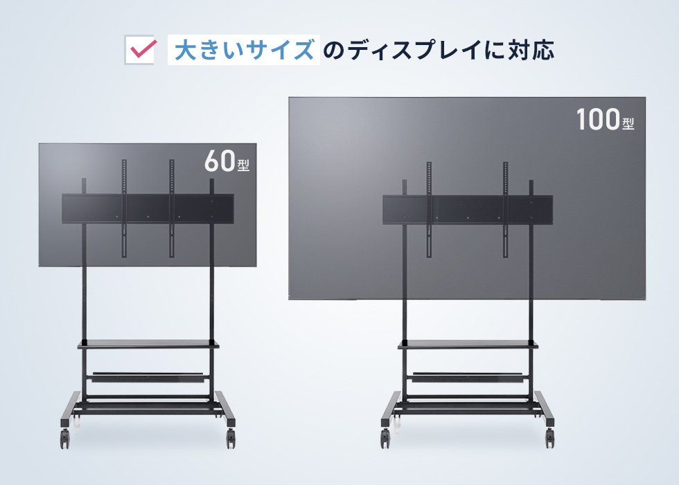 60〜100型の大型ディスプレイに対応