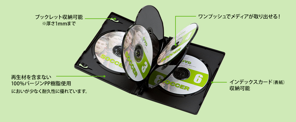 DVD-TN6-10BKN【DVDトールケース（6枚収納・10枚セット・ブラック