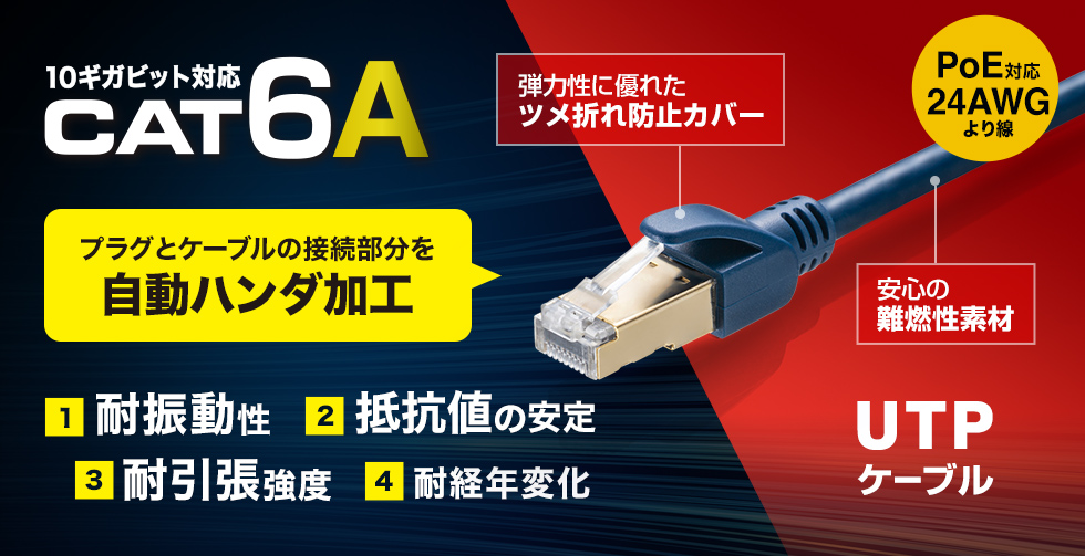 KB-H6A-20NV【カテゴリ6Aハンダ産業用LANケーブル（ネイビーブルー