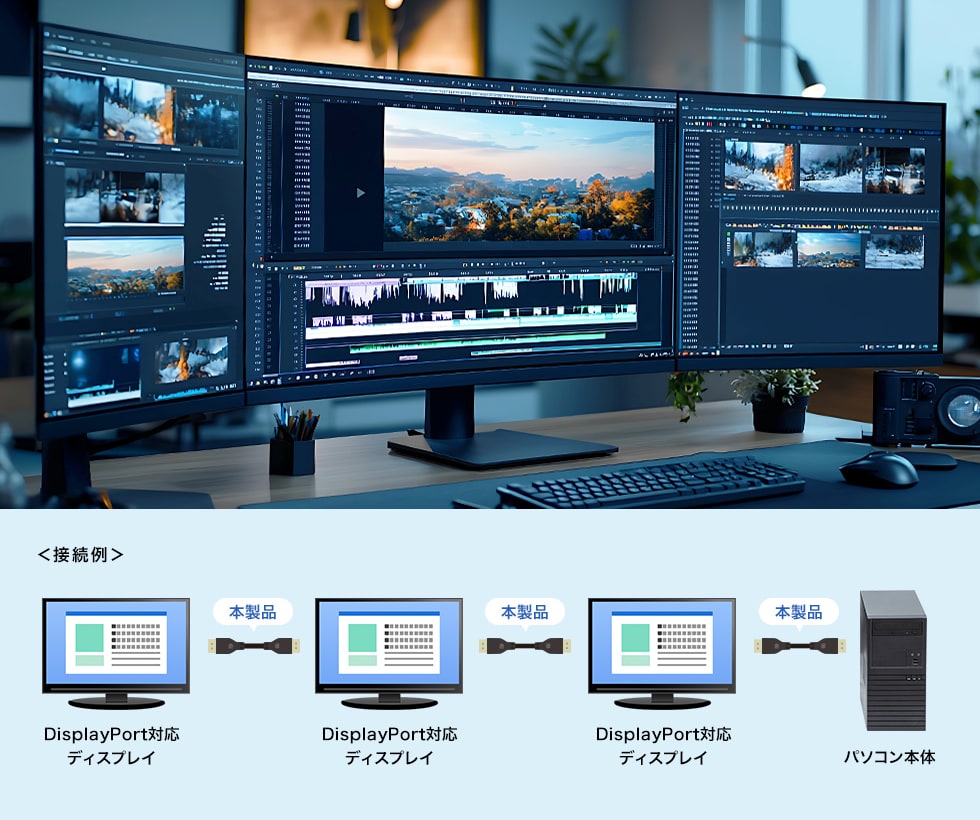 マルチディスプレイ環境の構築も可能