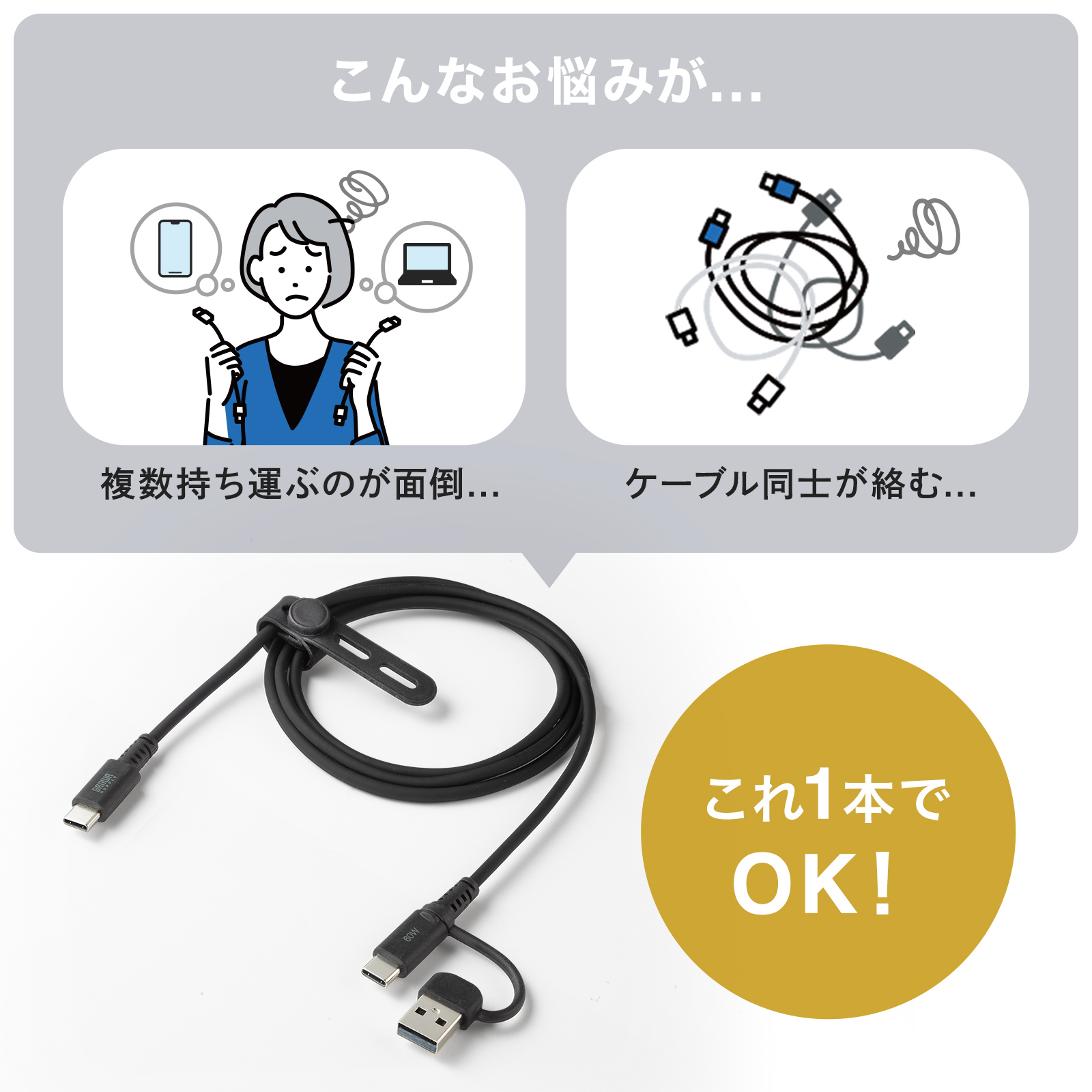 これ1本だけで様々な機器に対応