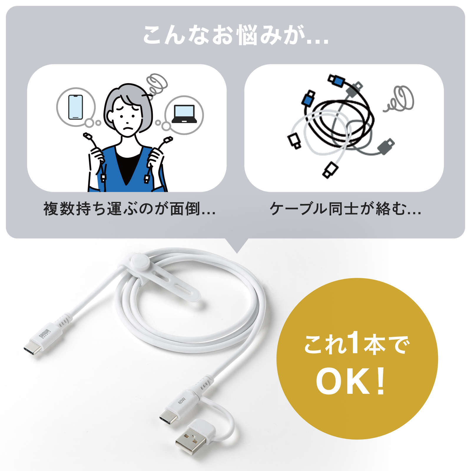 これ1本だけで様々な機器に対応