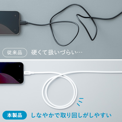 柔らかくて絡みにくい