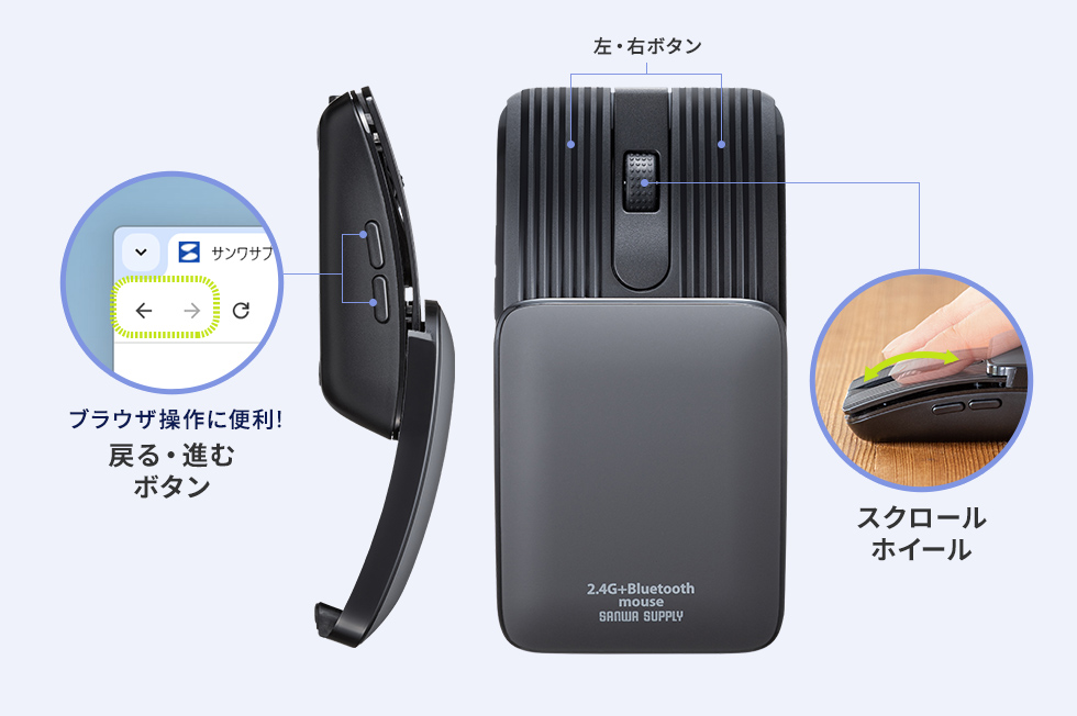 コンパクトながら便利な5ボタンを搭載