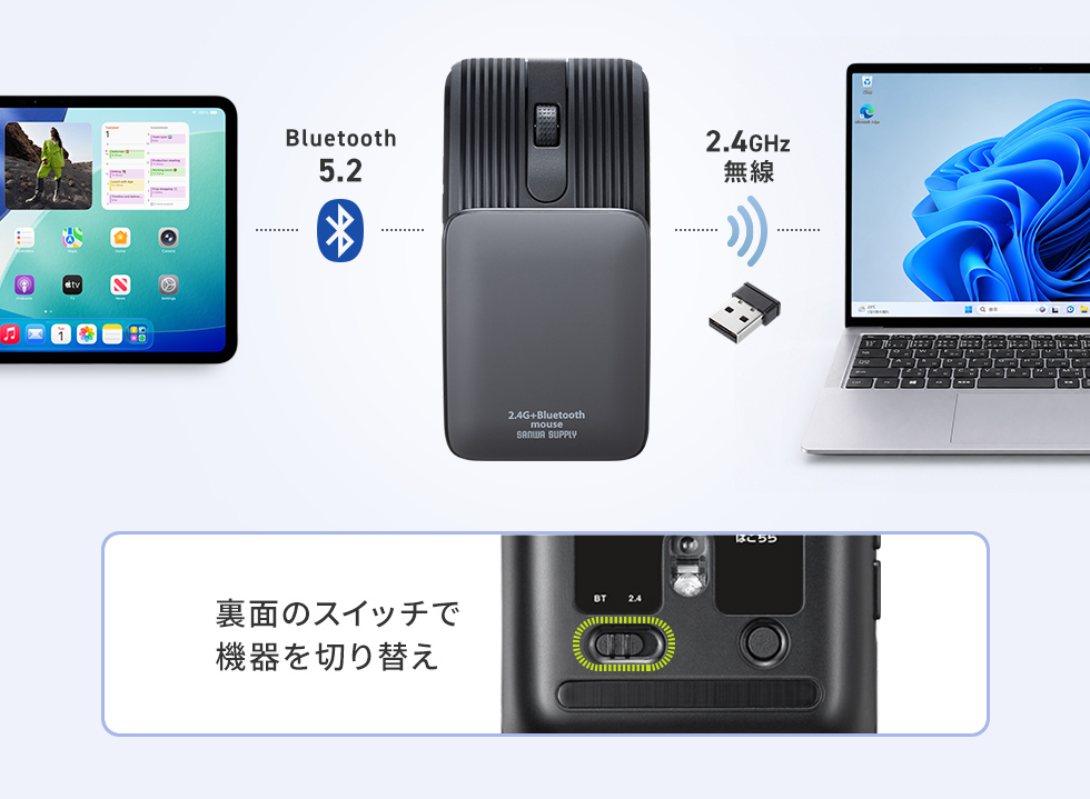 Bluetooth・2.4GHz無線のマルチペアリング対応