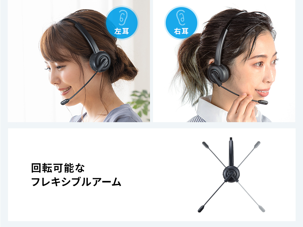 MM-BTMH58BK【Bluetoothヘッドセット（片耳オーバーヘッド・単一指向性