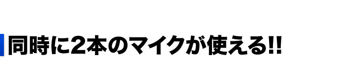 同時に2本のマイクが使える