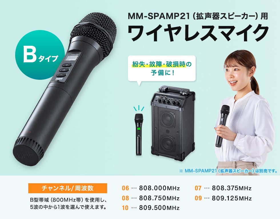MM-SPAMP21用ワイヤレスマイク。Bタイプ。