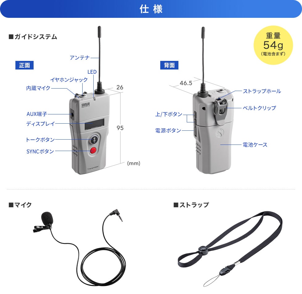 ワイヤレスガイドシステム（親機）