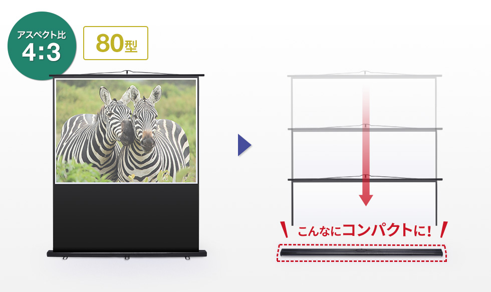 PRS-Y80K【プロジェクタースクリーン（床置き式）】床置き自立式の ...